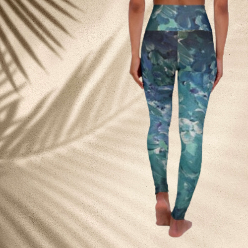 Cool Water High Waisted Yoga Leggings