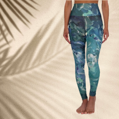 Cool Water High Waisted Yoga Leggings