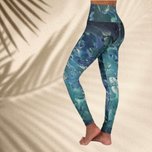 Cool Water High Waisted Yoga Leggings
