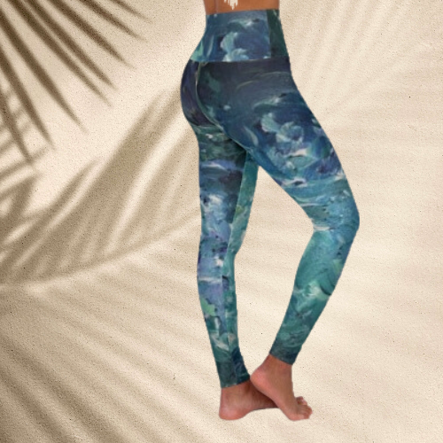 Cool Water High Waisted Yoga Leggings