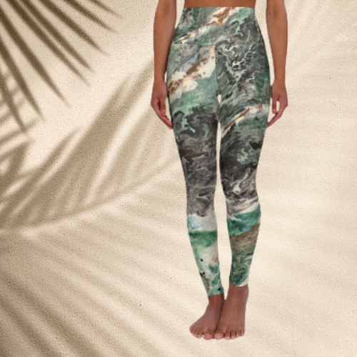 Emerald Swirl High Waisted Yoga Leggings