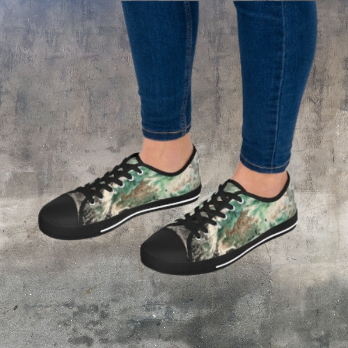 Emerald Swirl Low Top Women's Sneakers