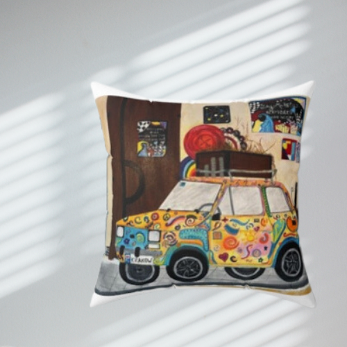 Krakow Poland Throw Pillow (White)