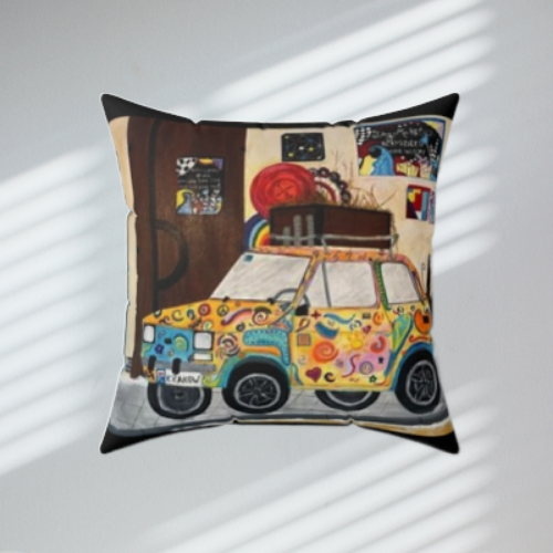 Krakow Poland Throw Pillow  (Black)