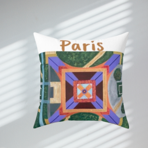 Paris Abstract Eiffel Tower Throw Pillow (White)