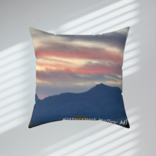 Sunset in Bitterroot Valley Montana Throw Pillow