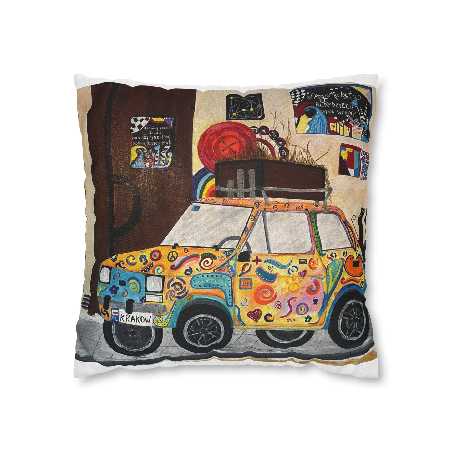 Krakow Poland Pillow Cover (White)