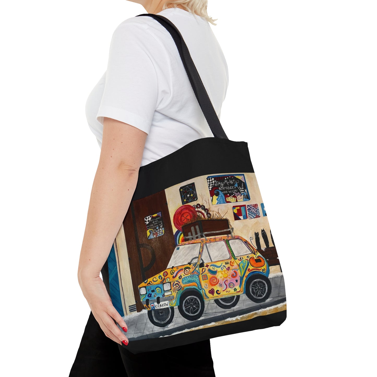 Krakow Poland Tote Bag (Black)