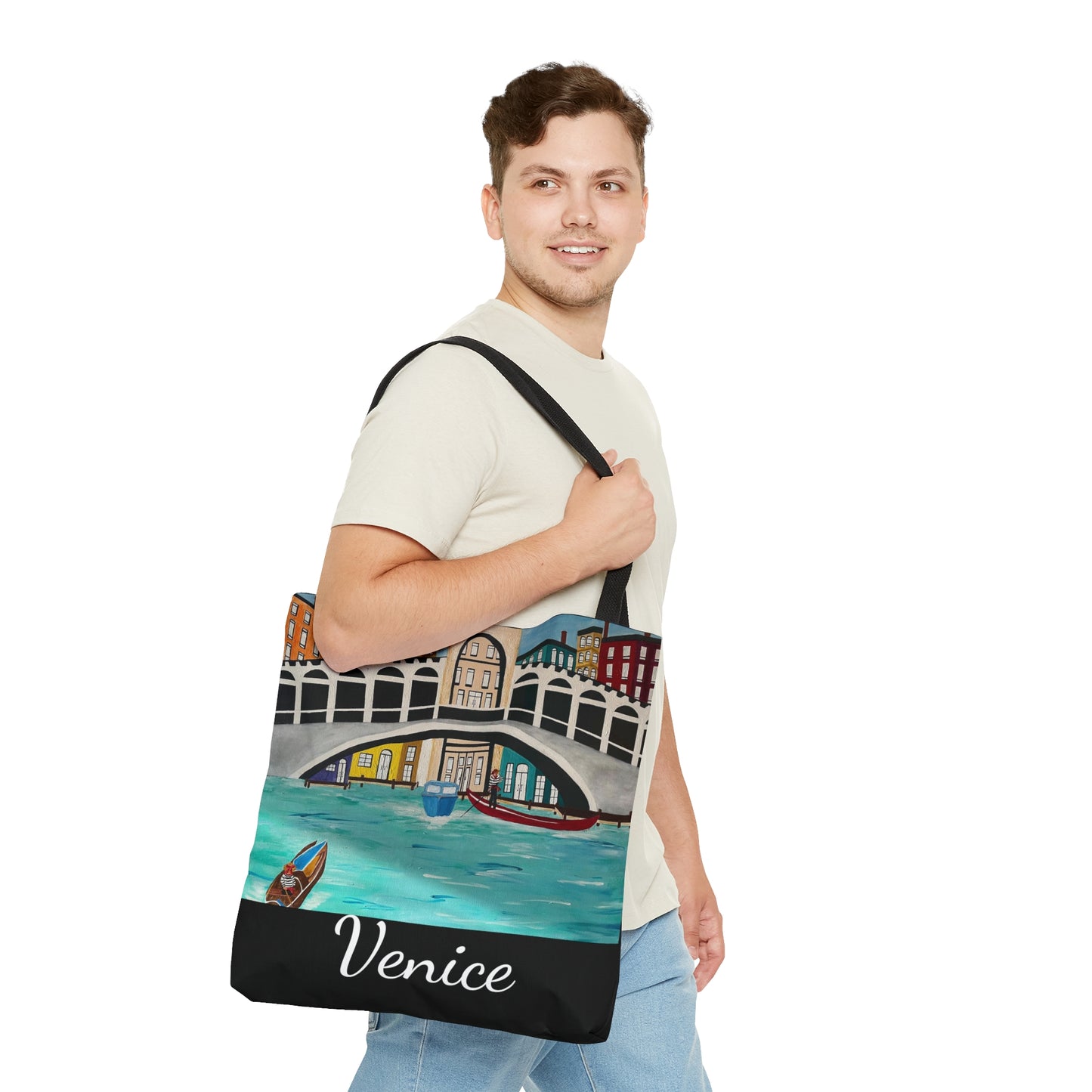 Venice Italy Tote Bag (Black)