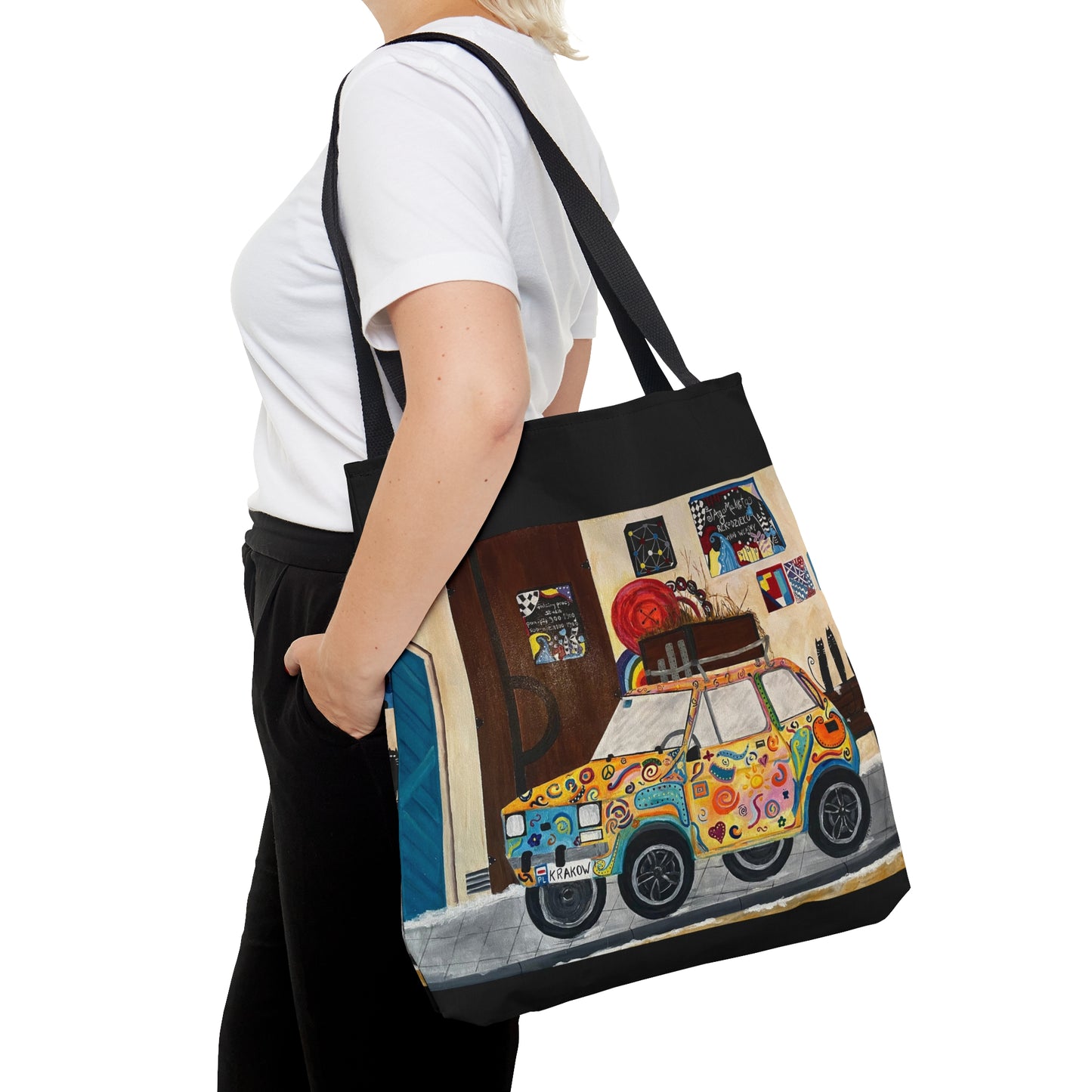 Krakow Poland Tote Bag (Black)