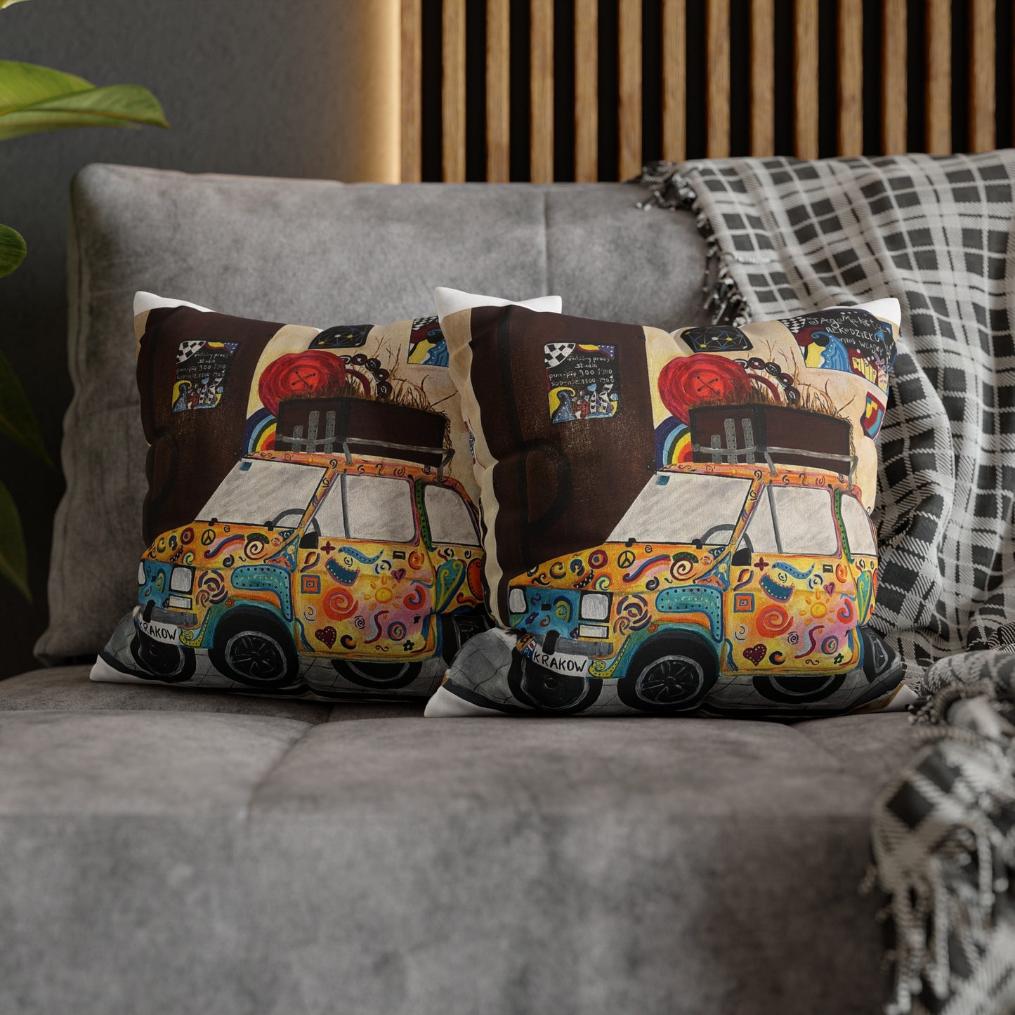 Krakow Poland Pillow Cover (White)