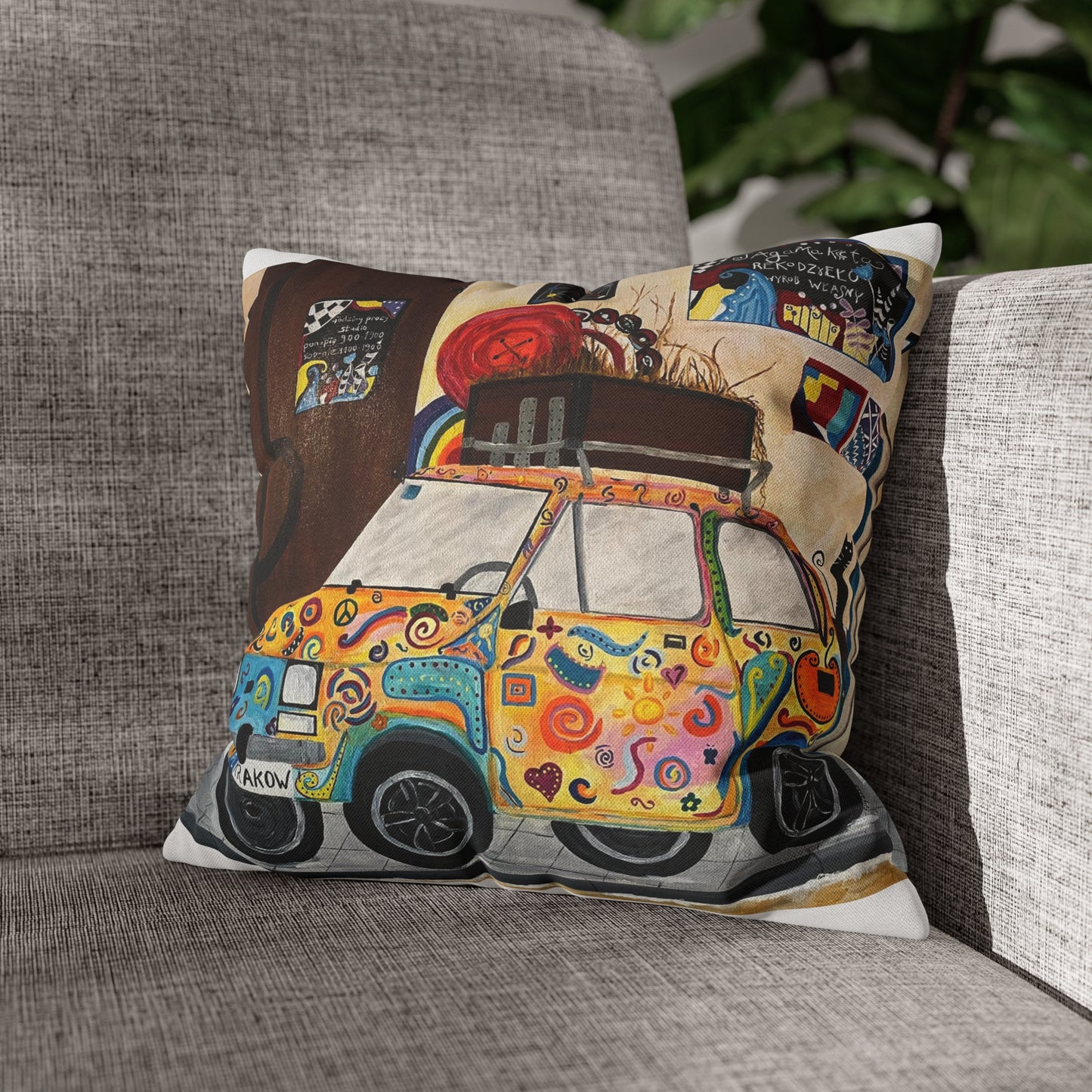 Krakow Poland Pillow Cover (White)