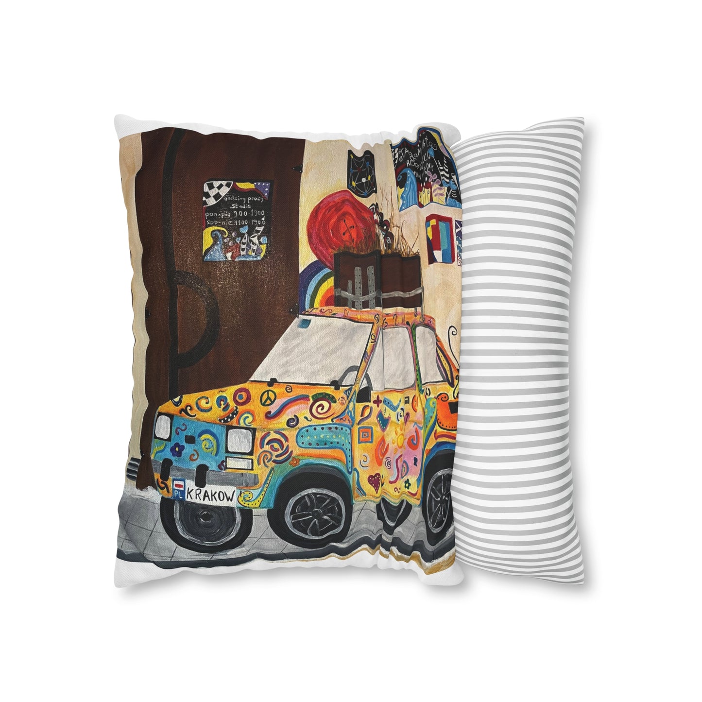 Krakow Poland Pillow Cover (White)