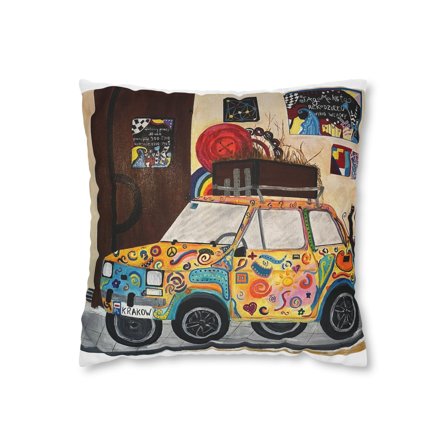 Krakow Poland Pillow Cover (White)