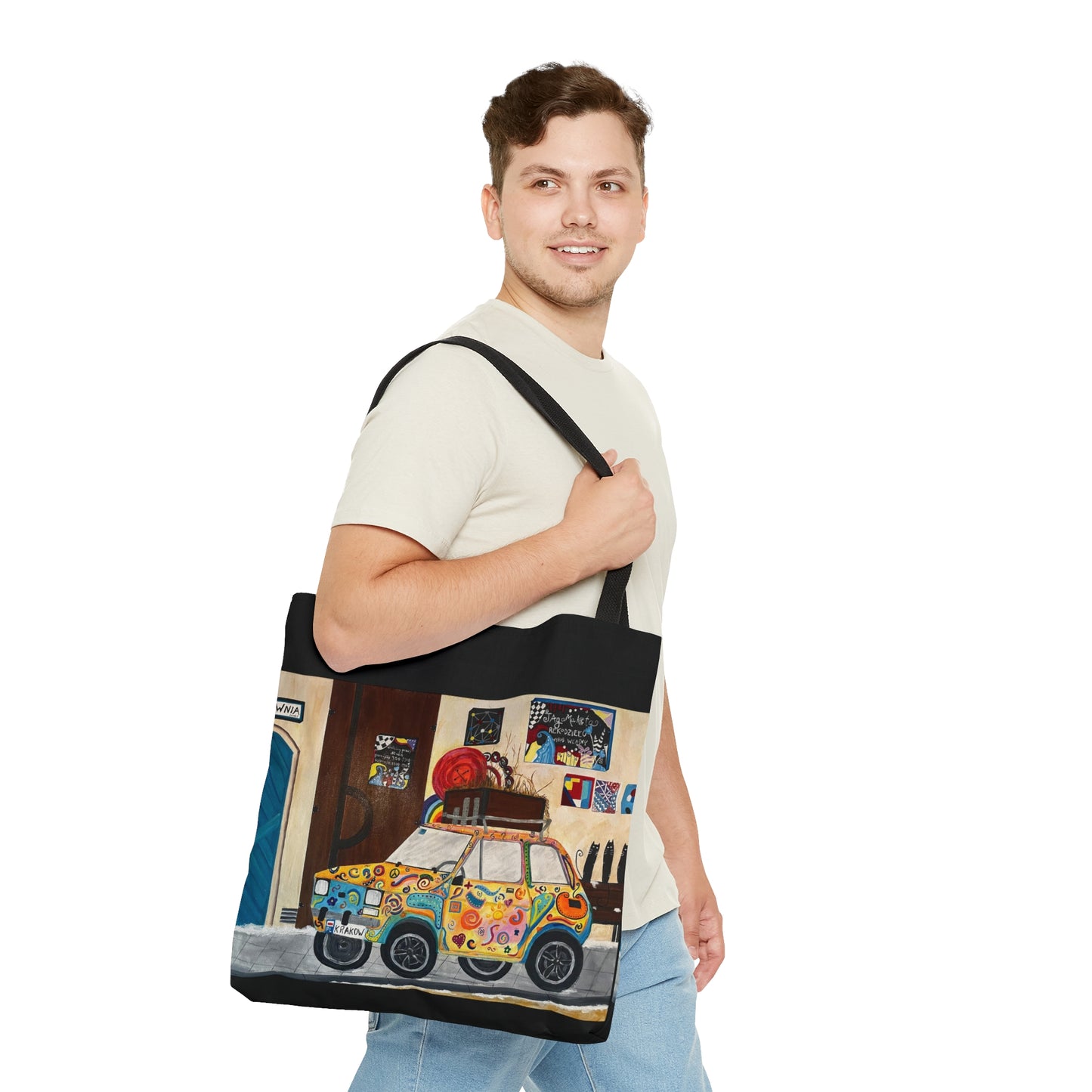 Krakow Poland Tote Bag (Black)