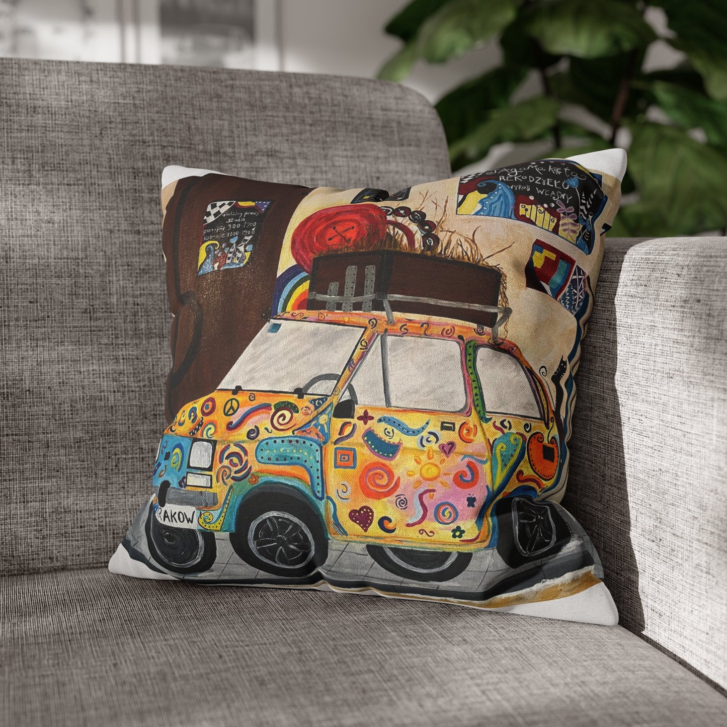 Krakow Poland Pillow Cover (White)