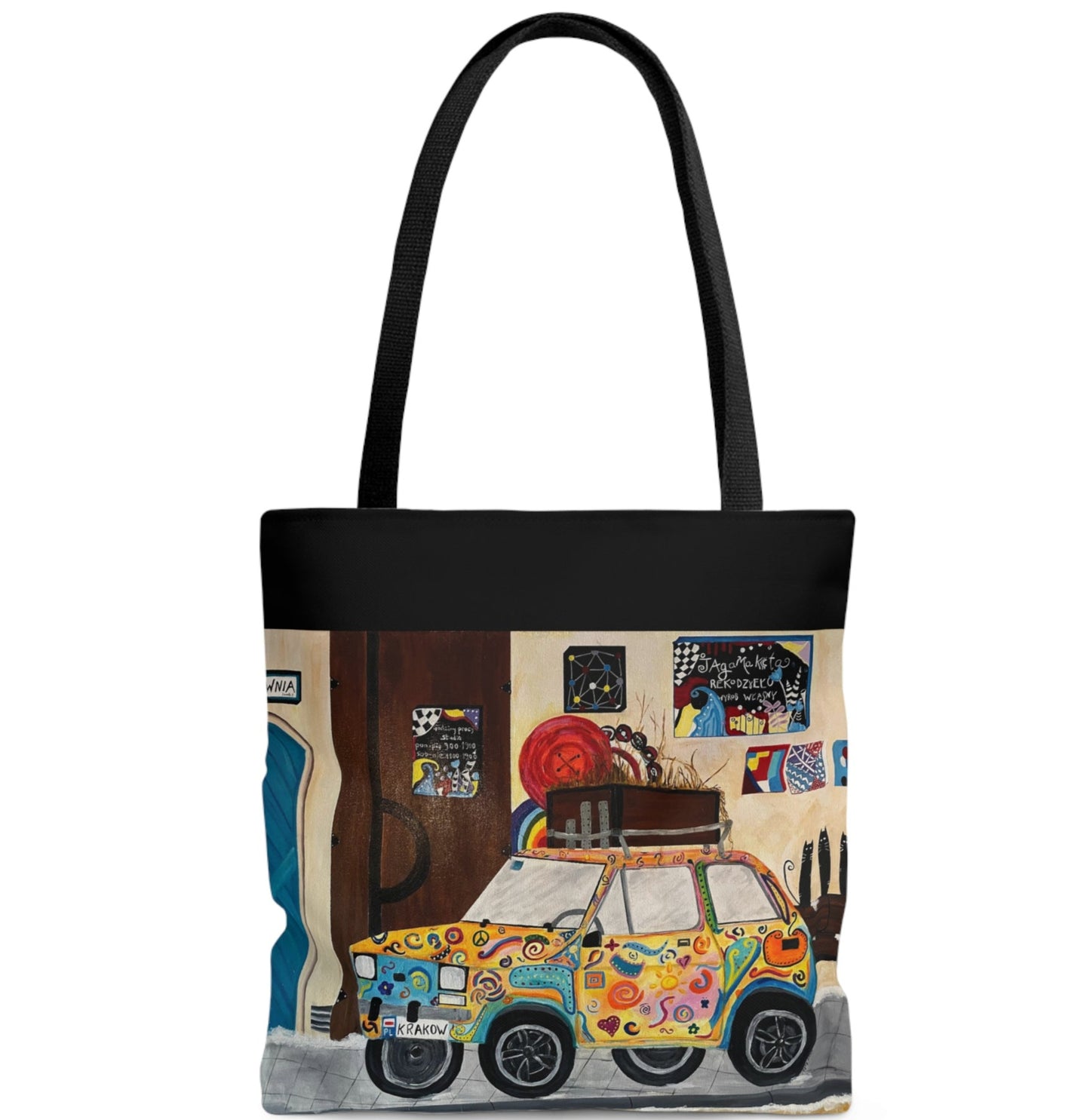 Krakow Poland Tote Bag (Black)