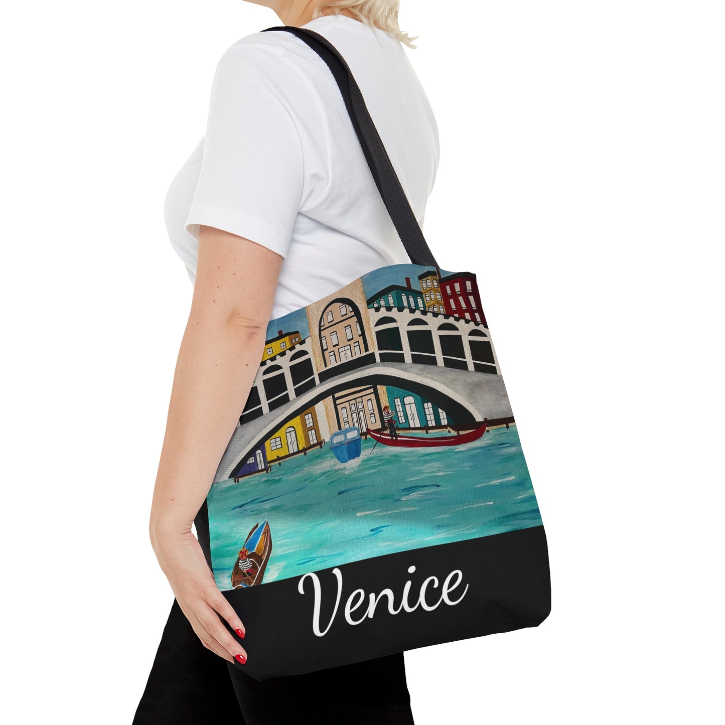 Venice Italy Tote Bag (Black)