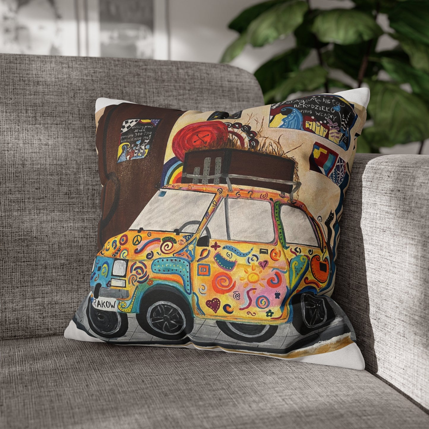 Krakow Poland Pillow Cover (White)