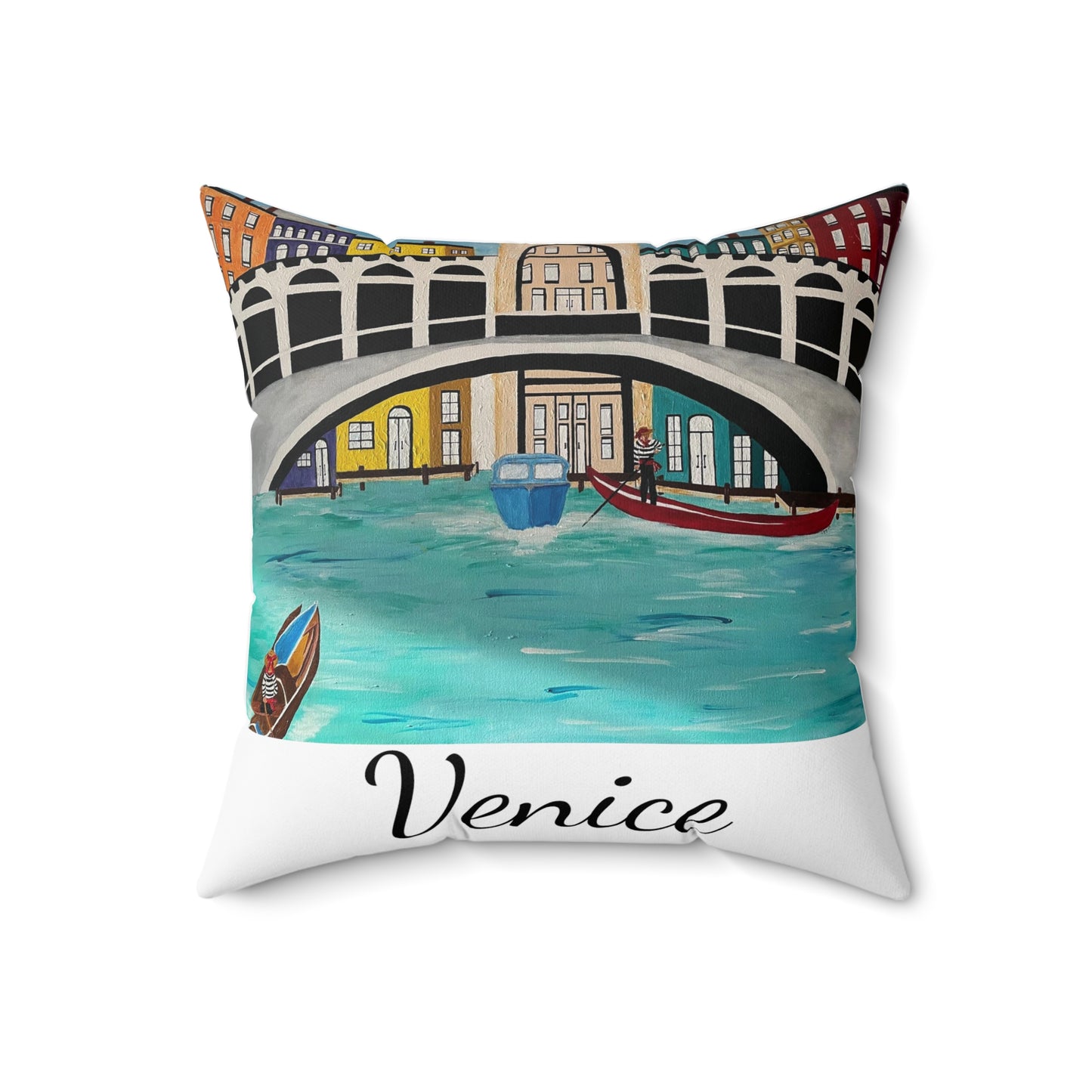 Venice Italy Throw Pillow (White)