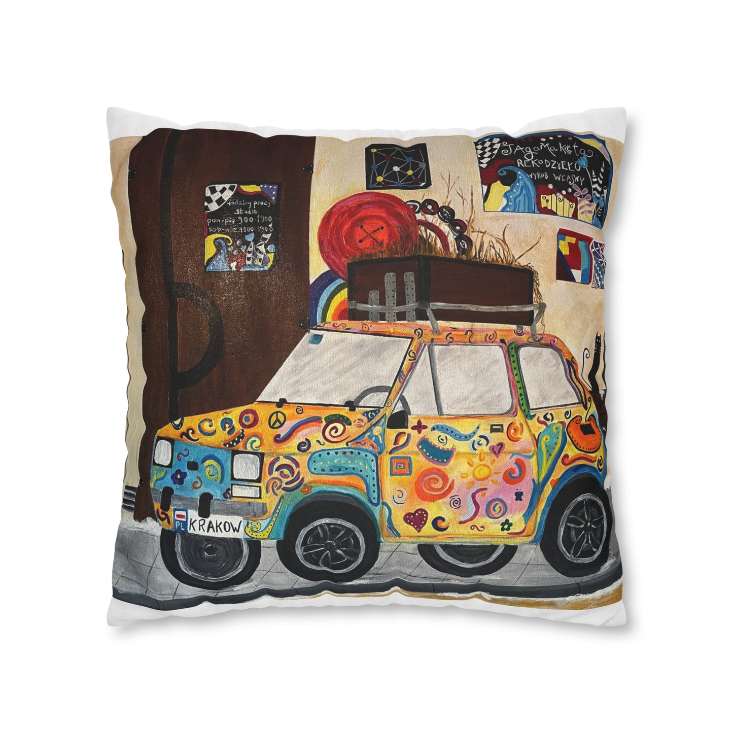 Krakow Poland Pillow Cover (White)