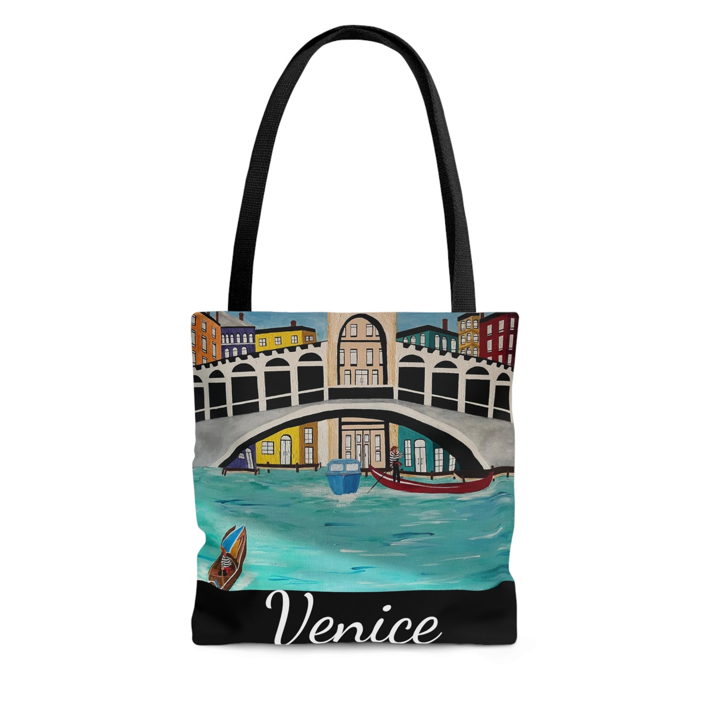 Venice Italy Tote Bag (Black)