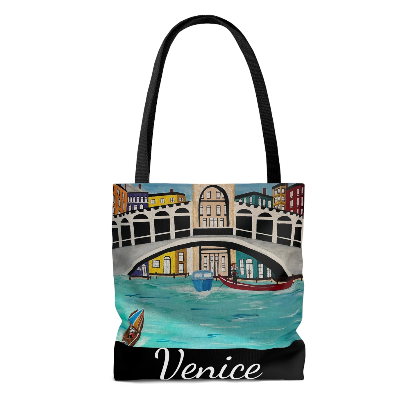 Venice Italy Tote Bag (Black)