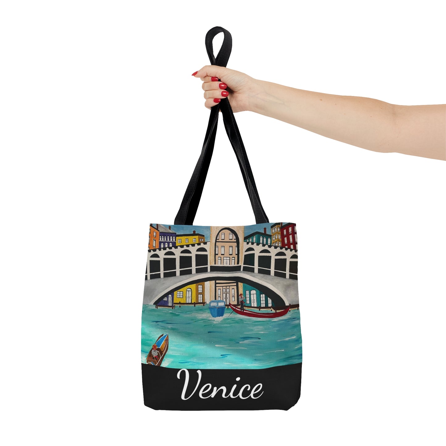 Venice Italy Tote Bag (Black)