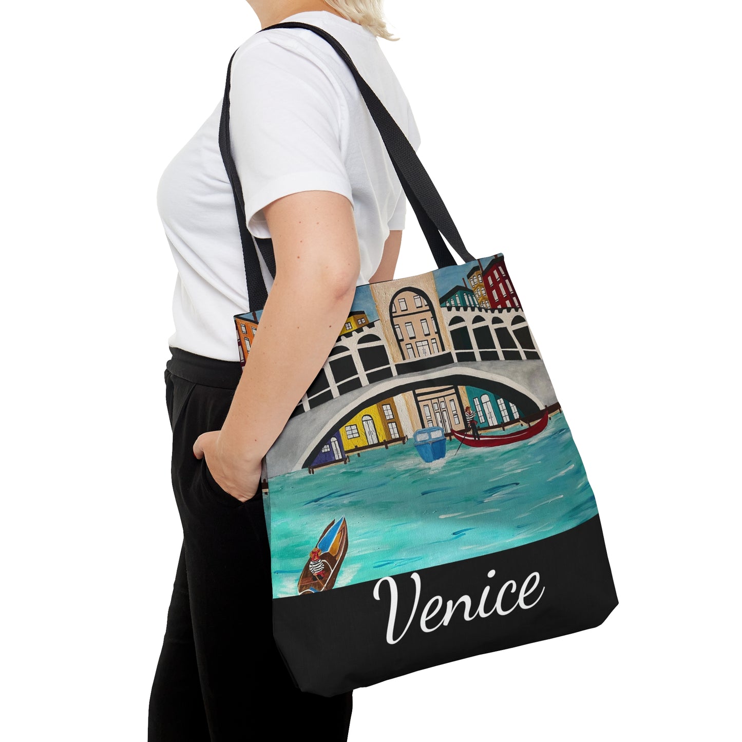 Venice Italy Tote Bag (Black)
