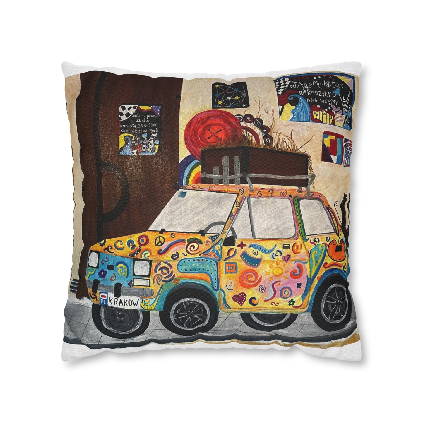 Krakow Poland Pillow Cover (White)