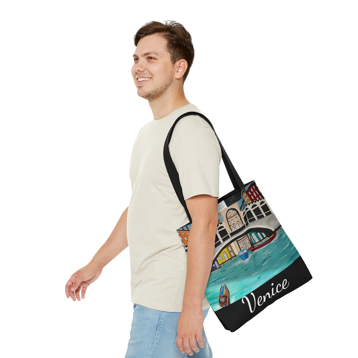 Venice Italy Tote Bag (Black)