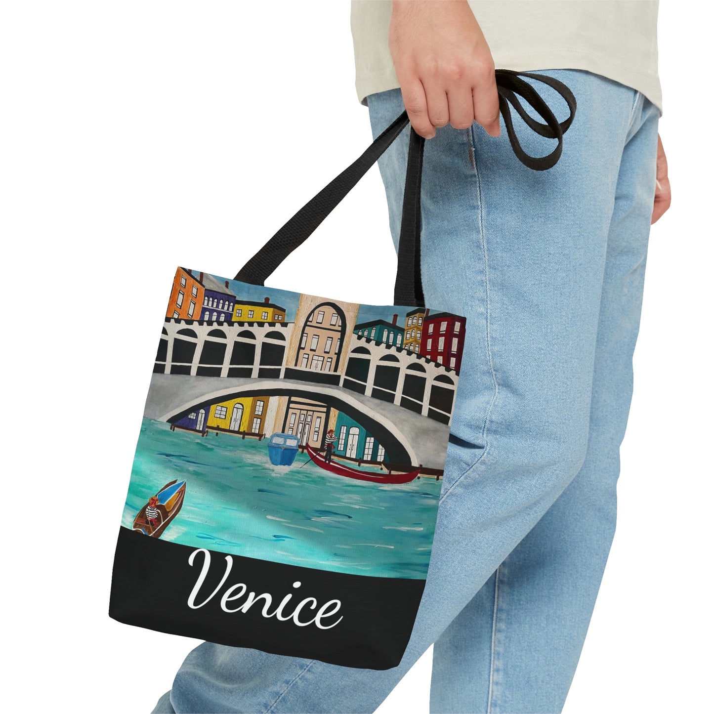 Venice Italy Tote Bag (Black)