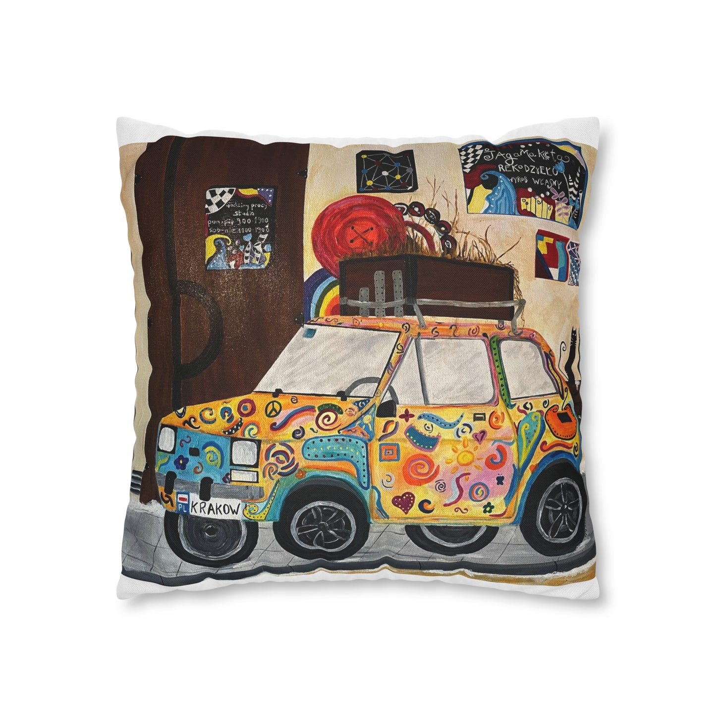 Krakow Poland Pillow Cover (White)