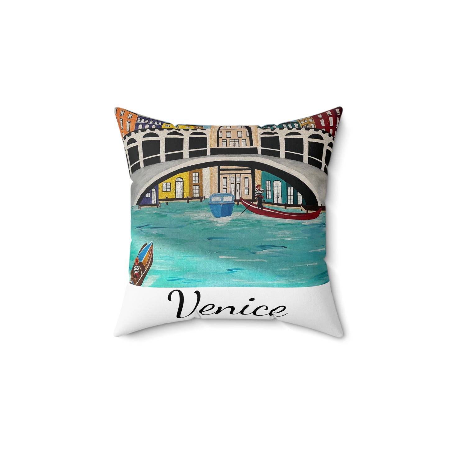 Venice Italy Throw Pillow (White)