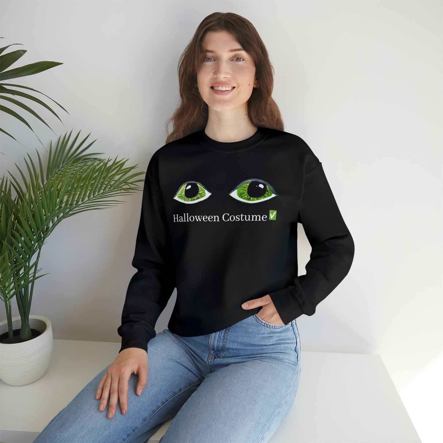 Halloween Spooky Eyes Unisex Heavy Crewneck Sweatshirt