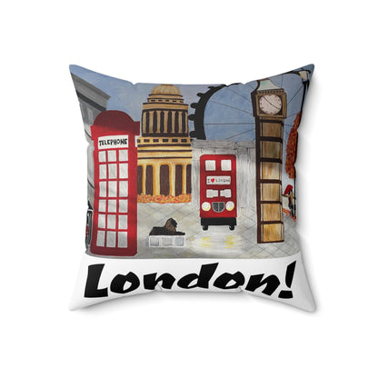 I love London Throw Pillow (White)