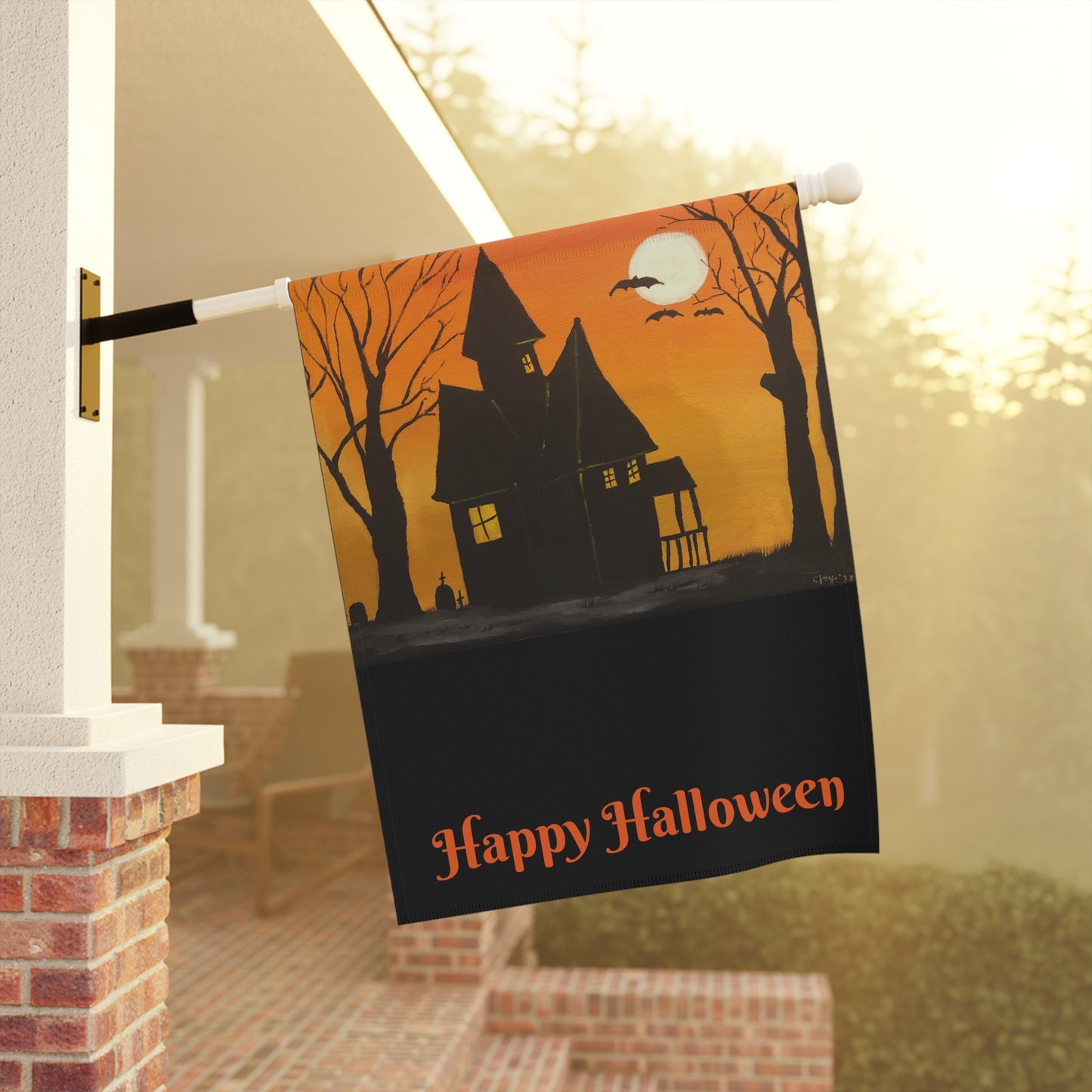 Halloween Spooky House Welcome Garden & House Banner