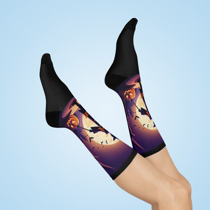 Halloween Witch Trick or Treat Cushioned Crew Socks