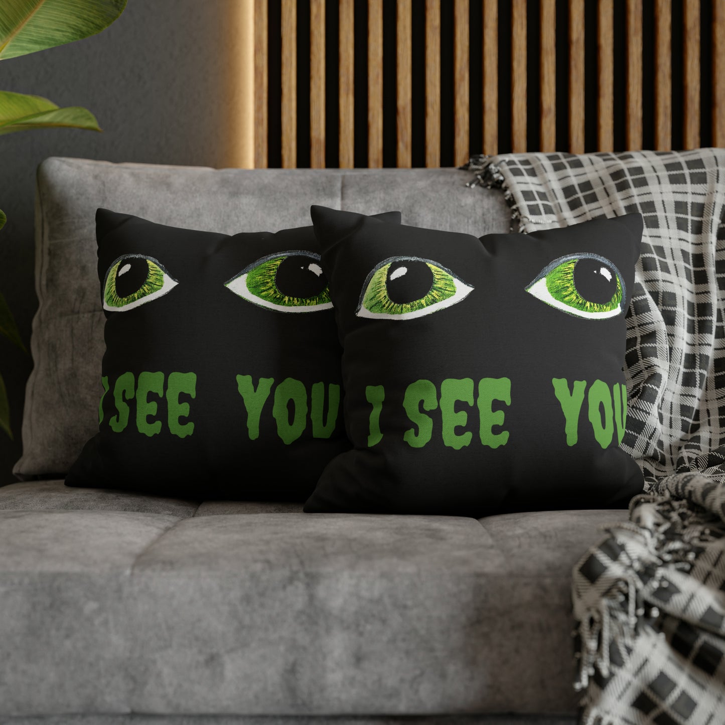 Halloween Spooky Eyes Square Pillow Case