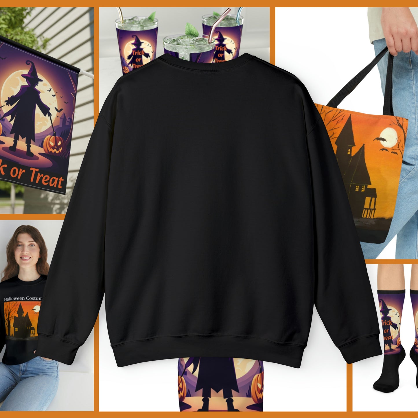 Halloween Spooky Eyes Unisex Heavy Crewneck Sweatshirt