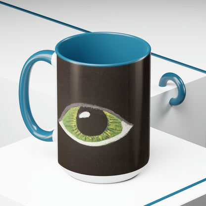 Halloween Spooky Eyes Two-Tone Coffee Mugs, 15oz