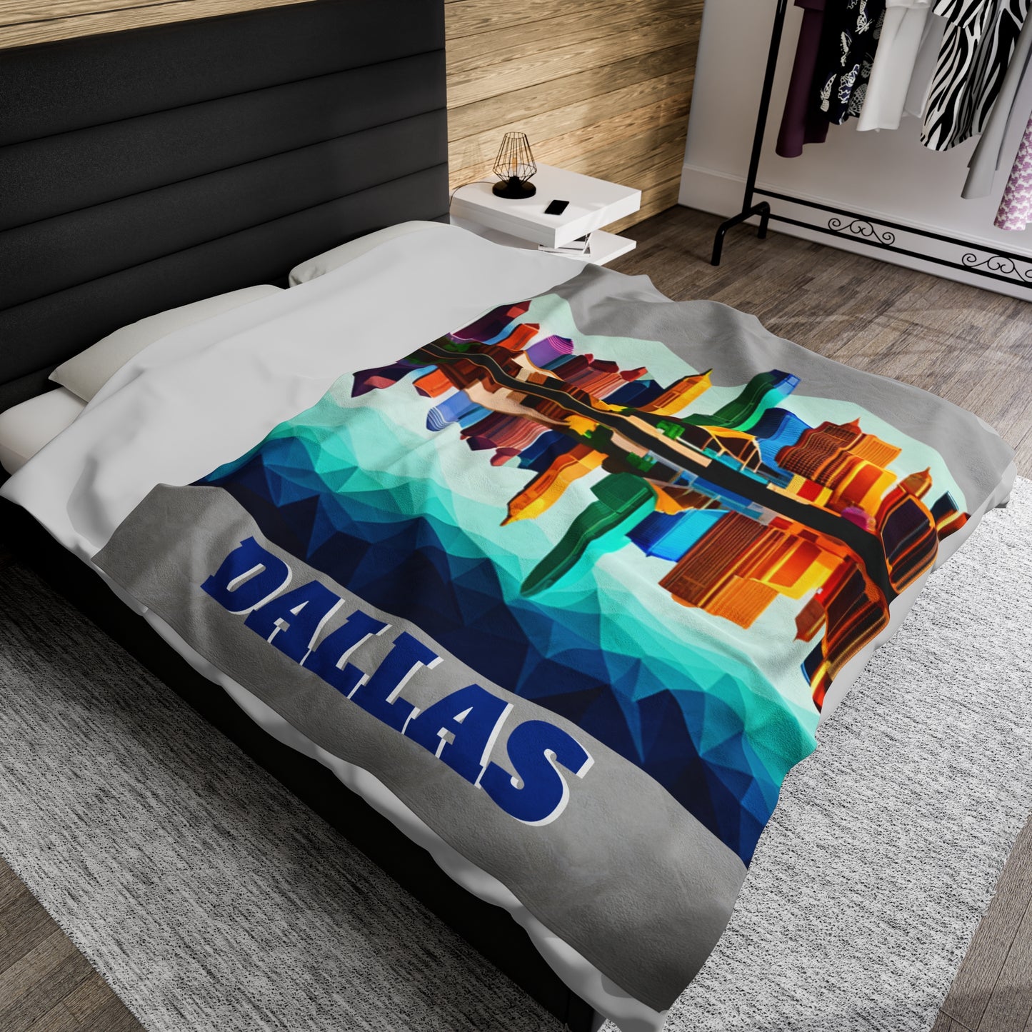 Dallas Texas Reflections Velveteen Plush Blanket