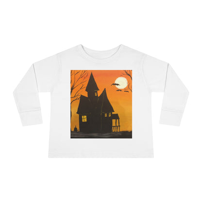 Halloween Spooky House Toddler Long Sleeve Tee