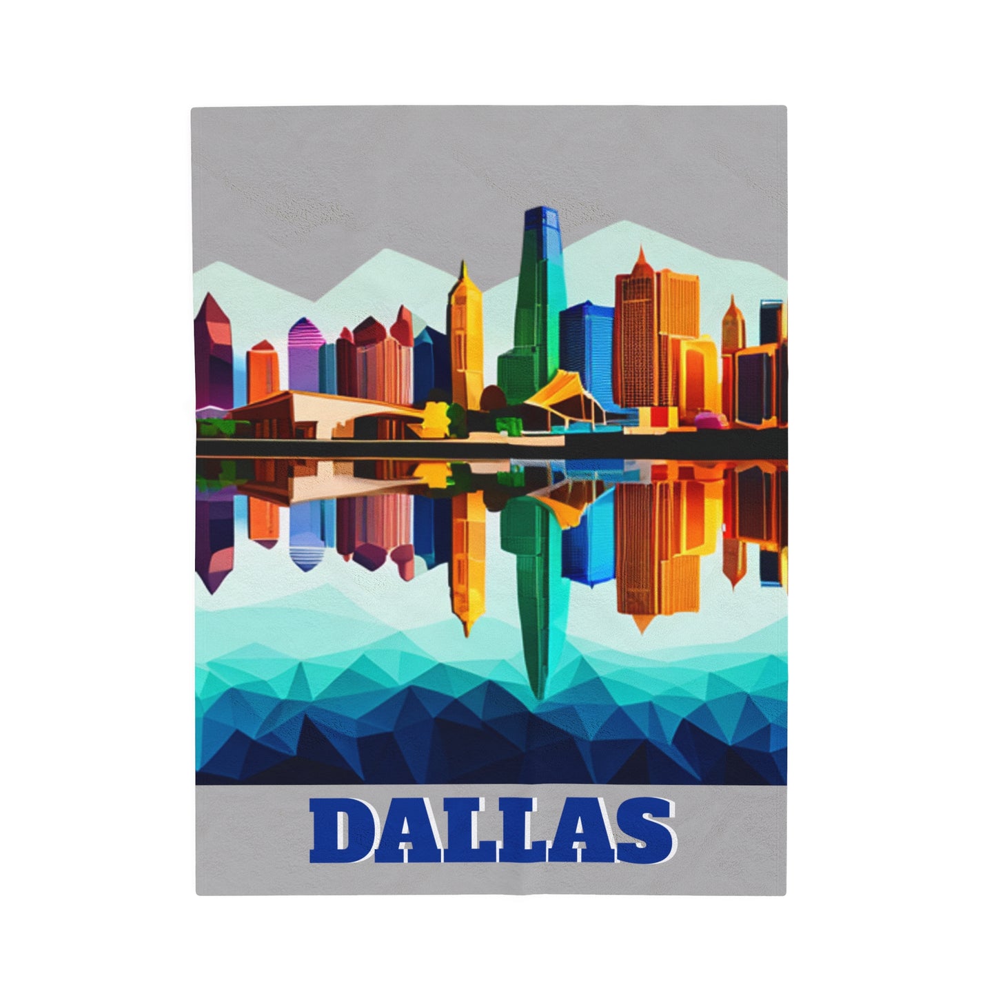 Dallas Texas Reflections Velveteen Plush Blanket