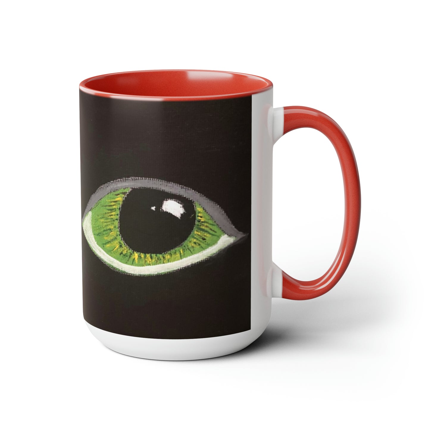 Halloween Spooky Eyes Two-Tone Coffee Mugs, 15oz