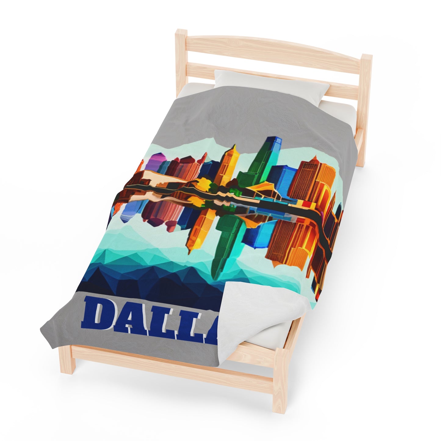 Dallas Texas Reflections Velveteen Plush Blanket