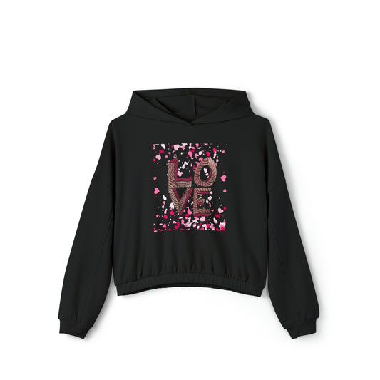 Stacked LOVE - Women's Cinched Bottom Hoodie