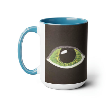 Halloween Spooky Eyes Two-Tone Coffee Mugs, 15oz