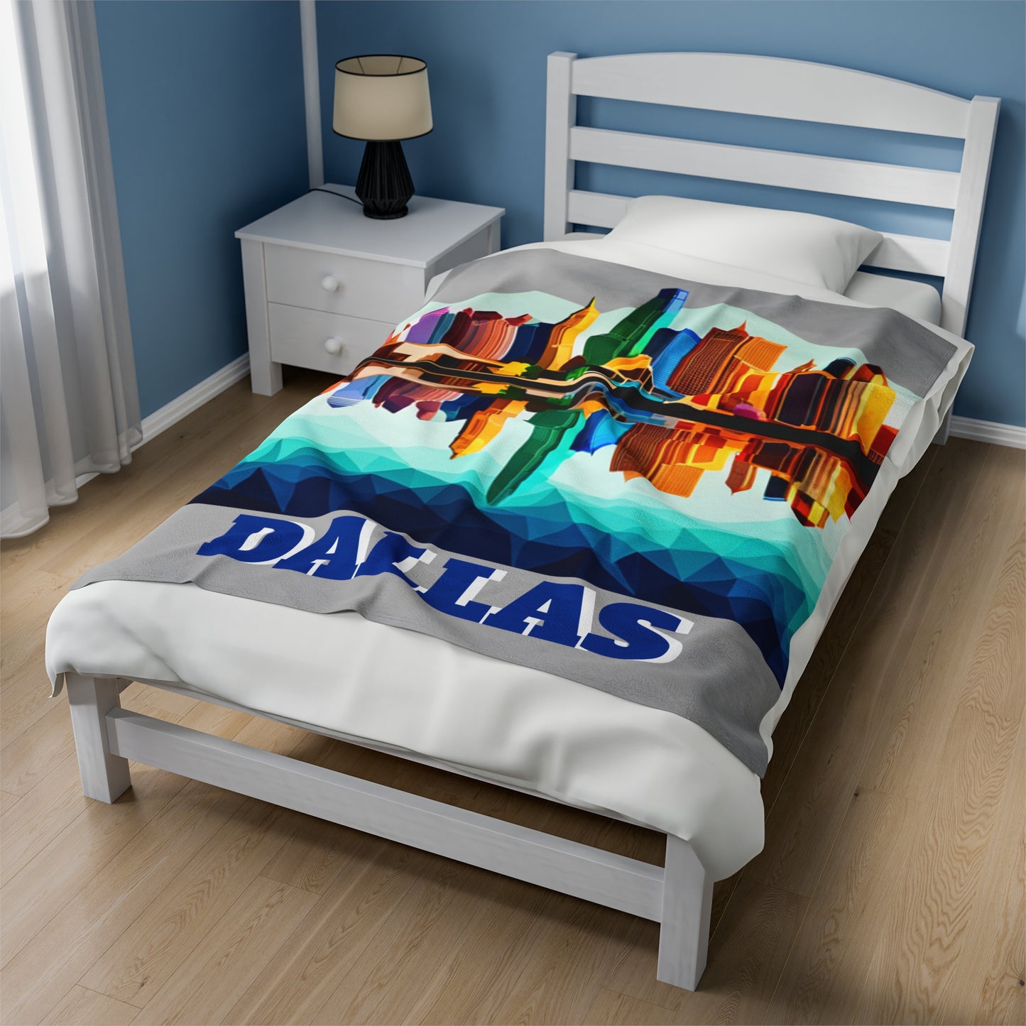 Dallas Texas Reflections Velveteen Plush Blanket