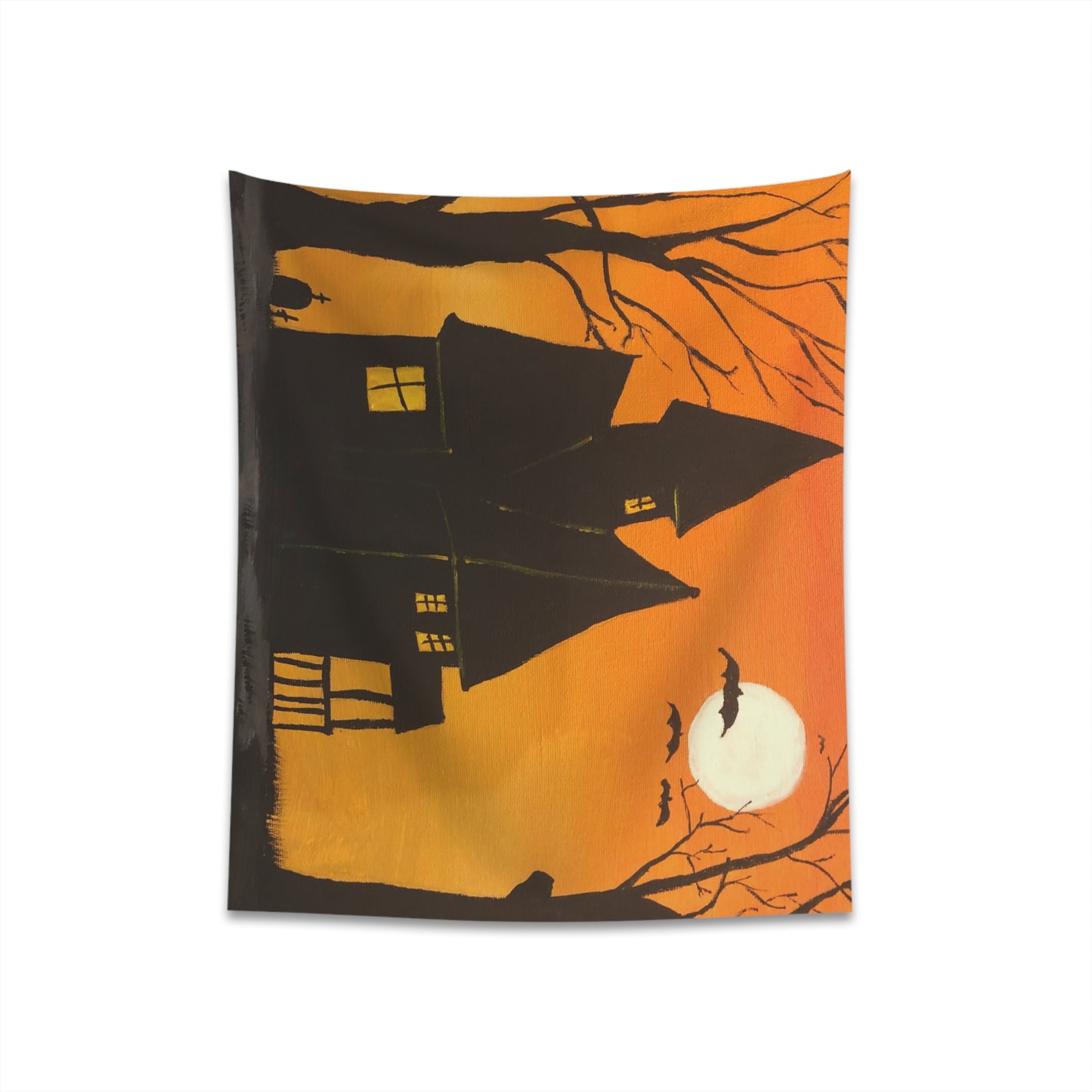 Halloween Spooky House Wall Tapestry